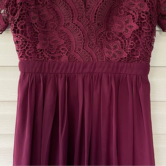 Lulus Angel in Disguise Burgundy Lace Skater Cocktail Dress Size M - Picture 9 of 12